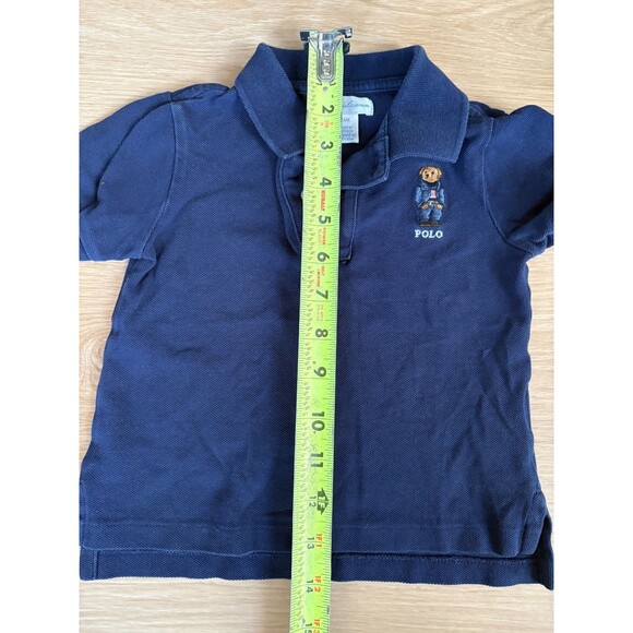 POLO Ralph Lauren Baby Boys 24M Navy Blue Polo Bear Short Sleeve Shirt Knit - Picture 4 of 7